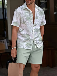 Mack Palm Print Shirt and Shorts Set