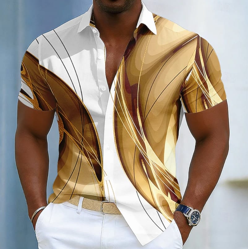 Cody Line Print Short Sleeve Shirt