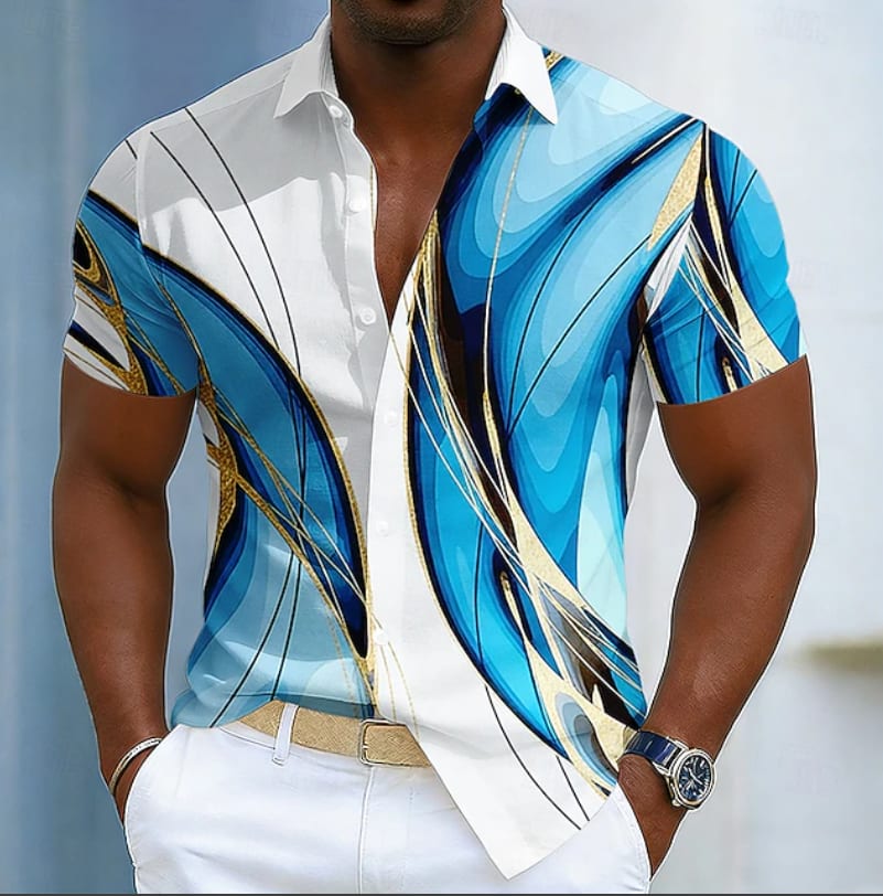 Cody Line Print Short Sleeve Shirt