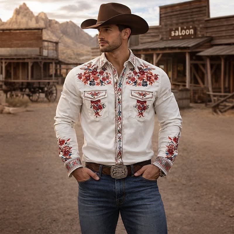 Lander Embroidered Western Long Sleeve Shirt_3