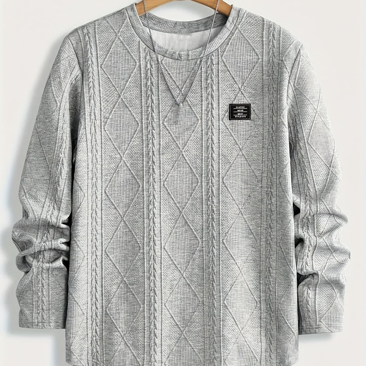Gibson Raised Cable Texture Crew Neck Top