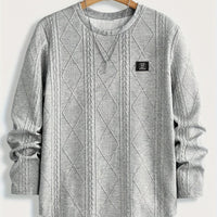 Gibson Raised Cable Texture Crew Neck Top