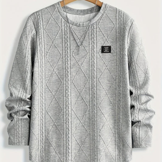 Gibson Raised Cable Texture Crew Neck Top_1