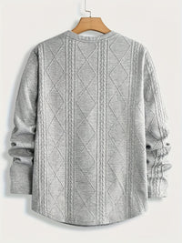 Gibson Raised Cable Texture Crew Neck Top