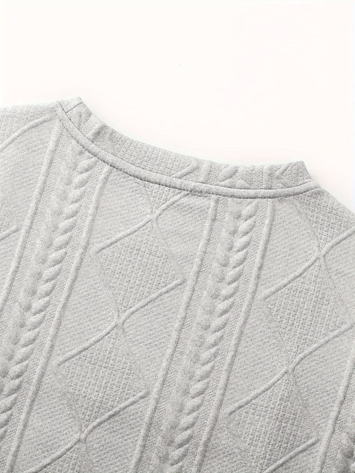 Gibson Raised Cable Texture Crew Neck Top
