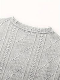 Gibson Raised Cable Texture Crew Neck Top