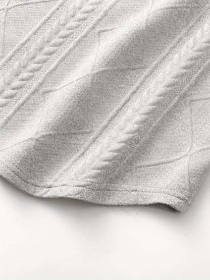Gibson Raised Cable Texture Crew Neck Top_4