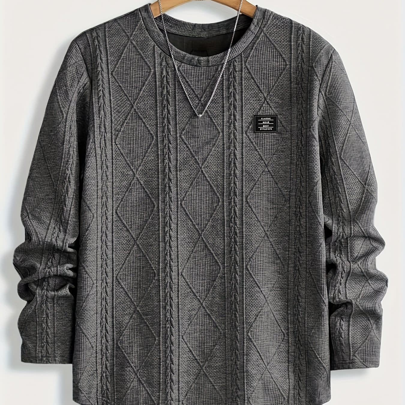 Gibson Raised Cable Texture Crew Neck Top_6