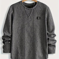 Gibson Raised Cable Texture Crew Neck Top