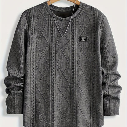 Gibson Raised Cable Texture Crew Neck Top_6