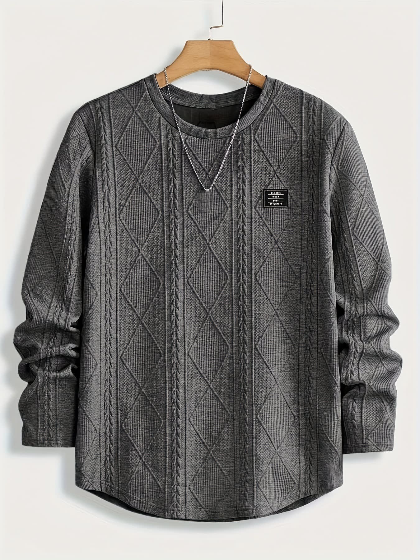 Gibson Raised Cable Texture Crew Neck Top_7