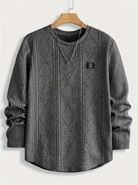 Gibson Raised Cable Texture Crew Neck Top