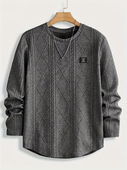 Gibson Raised Cable Texture Crew Neck Top_7