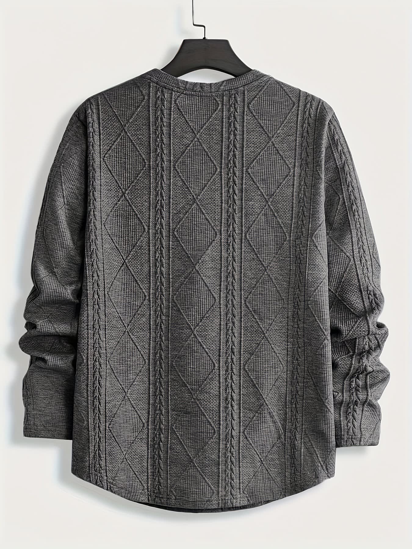 Gibson Raised Cable Texture Crew Neck Top_8