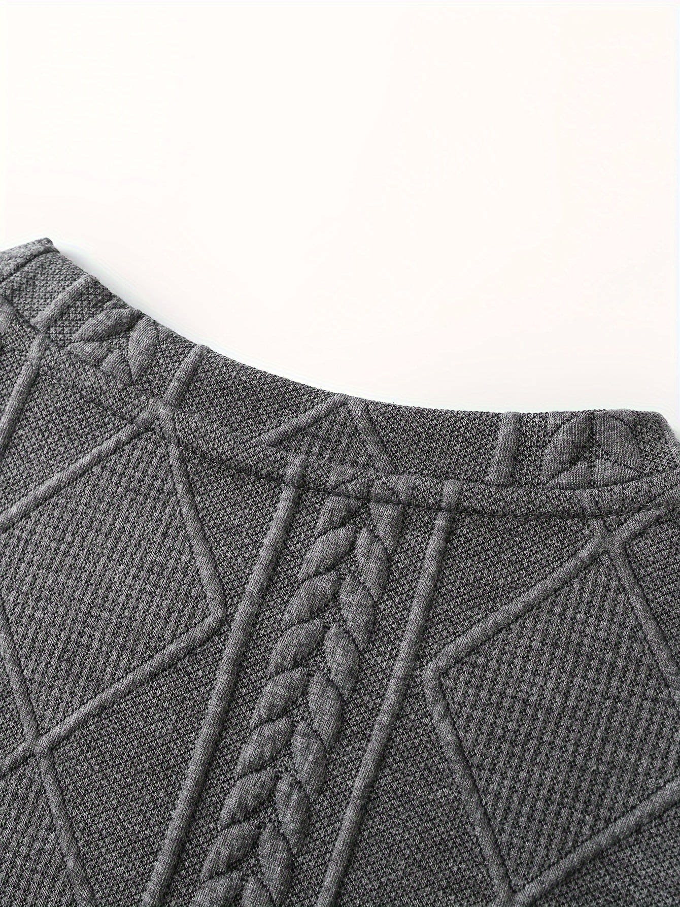 Gibson Raised Cable Texture Crew Neck Top_9