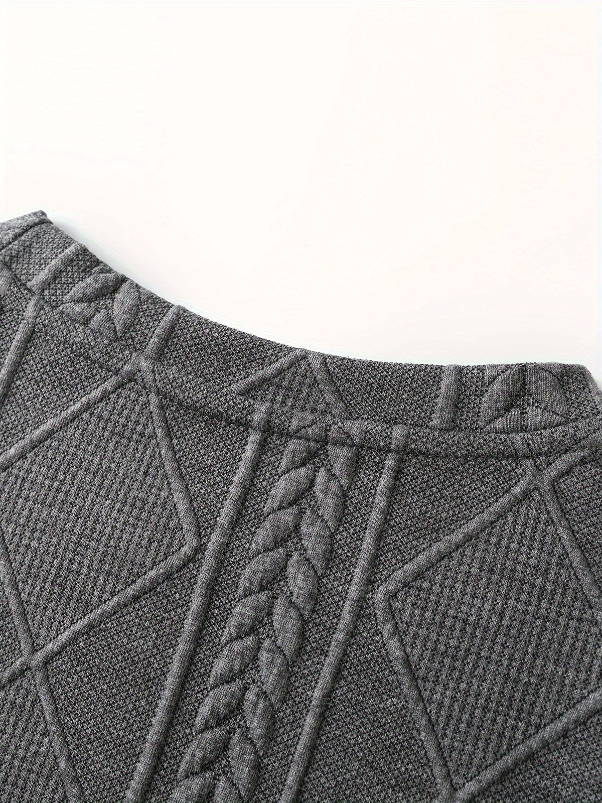 Gibson Raised Cable Texture Crew Neck Top