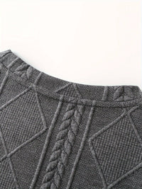 Gibson Raised Cable Texture Crew Neck Top