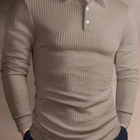 Hamlin Waffle Texture Long Sleeve Polo