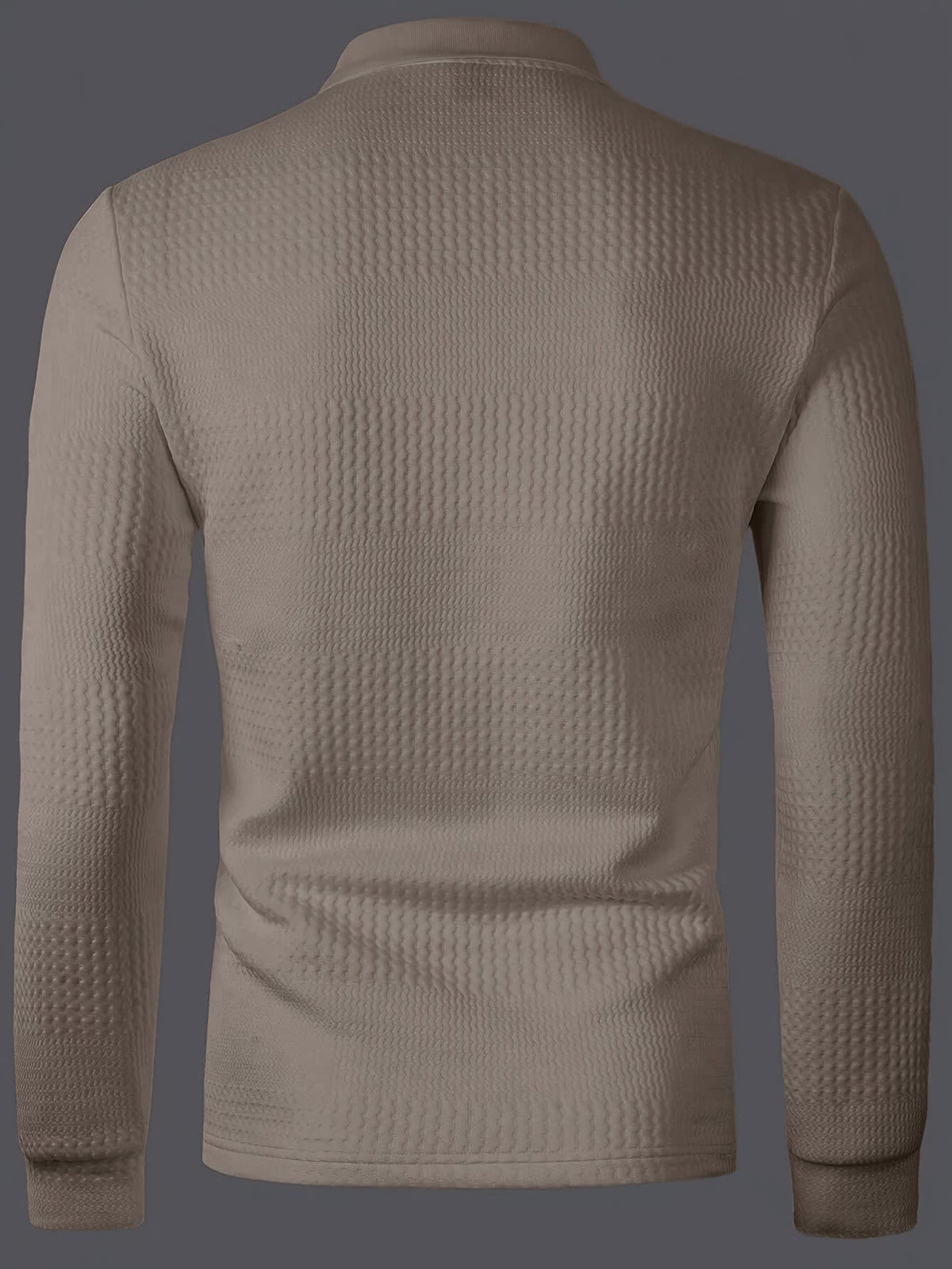 Hamlin Waffle Texture Long Sleeve Polo