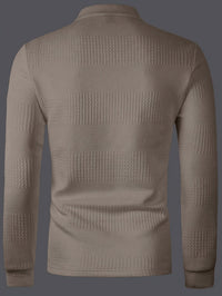Hamlin Waffle Texture Long Sleeve Polo