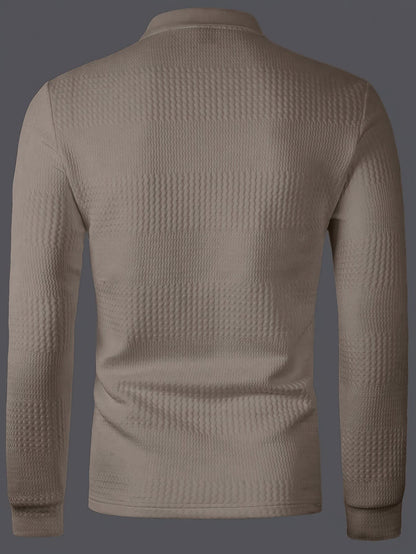 Hamlin Waffle Texture Long Sleeve Polo_14