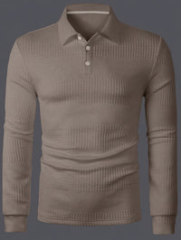 Hamlin Waffle Texture Long Sleeve Polo
