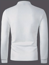 Hamlin Waffle Texture Long Sleeve Polo