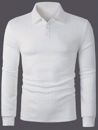 Hamlin Waffle Texture Long Sleeve Polo