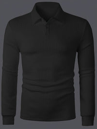 Hamlin Waffle Texture Long Sleeve Polo