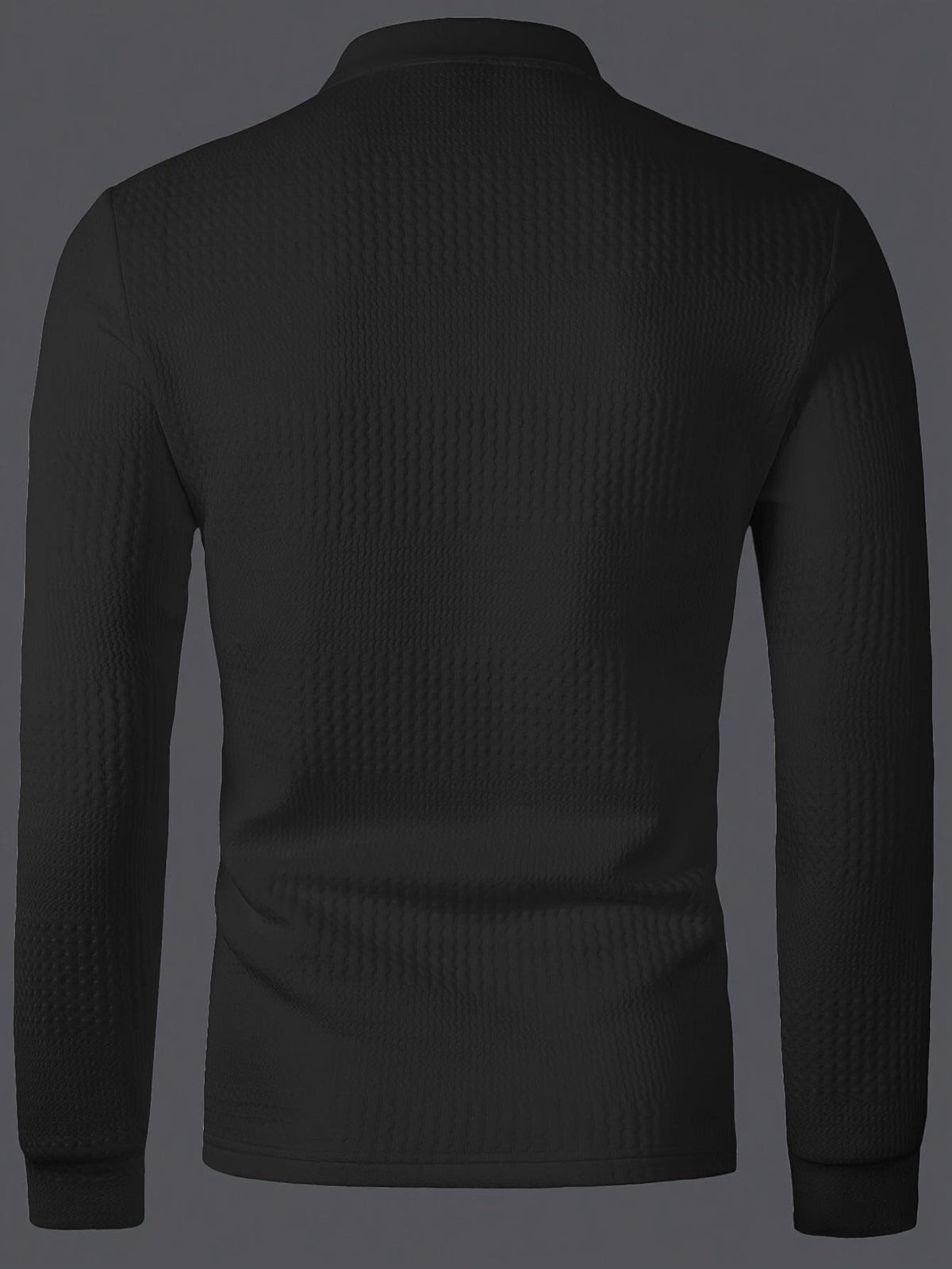 Hamlin Waffle Texture Long Sleeve Polo