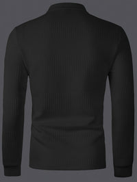 Hamlin Waffle Texture Long Sleeve Polo