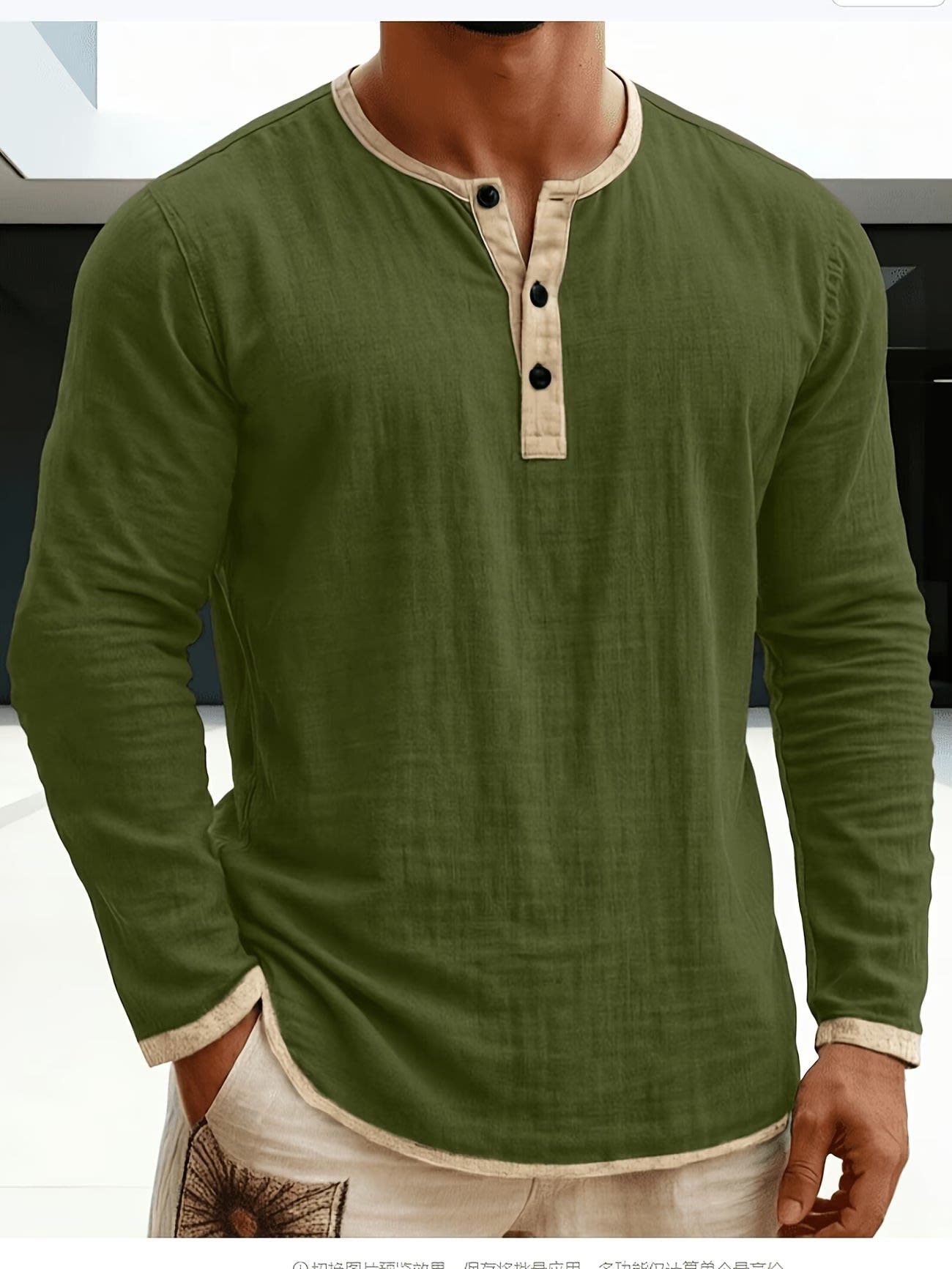 Tate Contrast Trim Long Sleeve Henley_2
