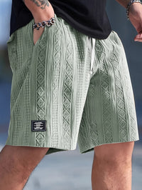 Robert Geometric Texture Drawstring Shorts