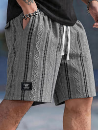 Robert Geometric Texture Drawstring Shorts