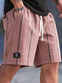 Robert Geometric Texture Drawstring Shorts
