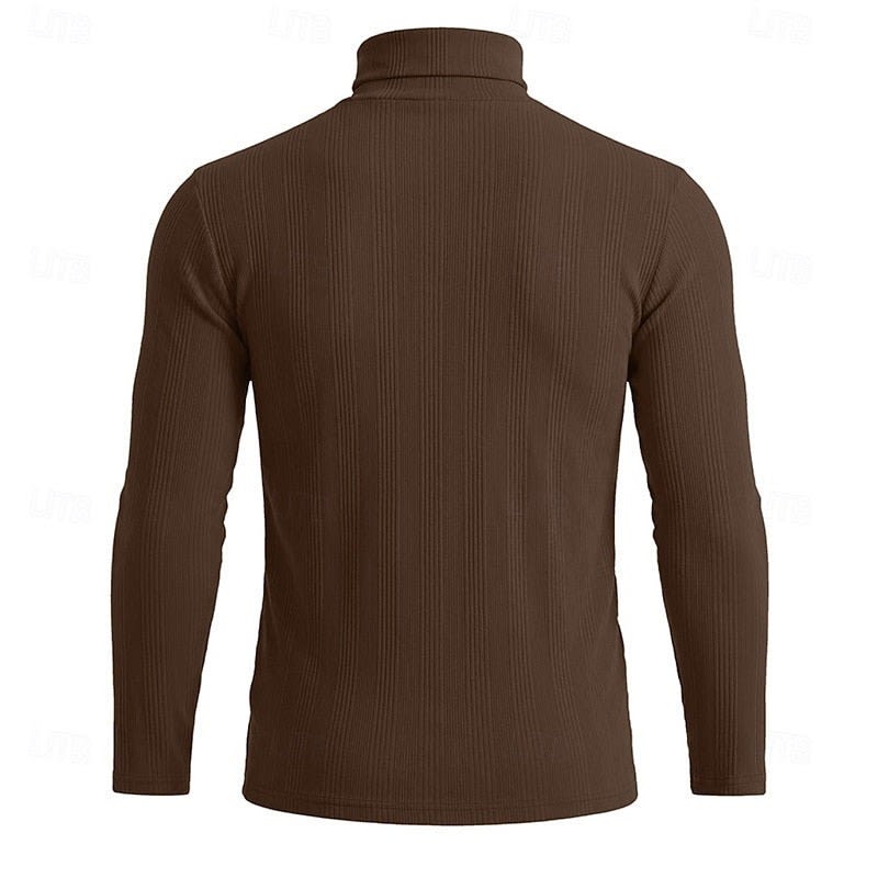 Gaston Vertical Rib Knit Turtleneck