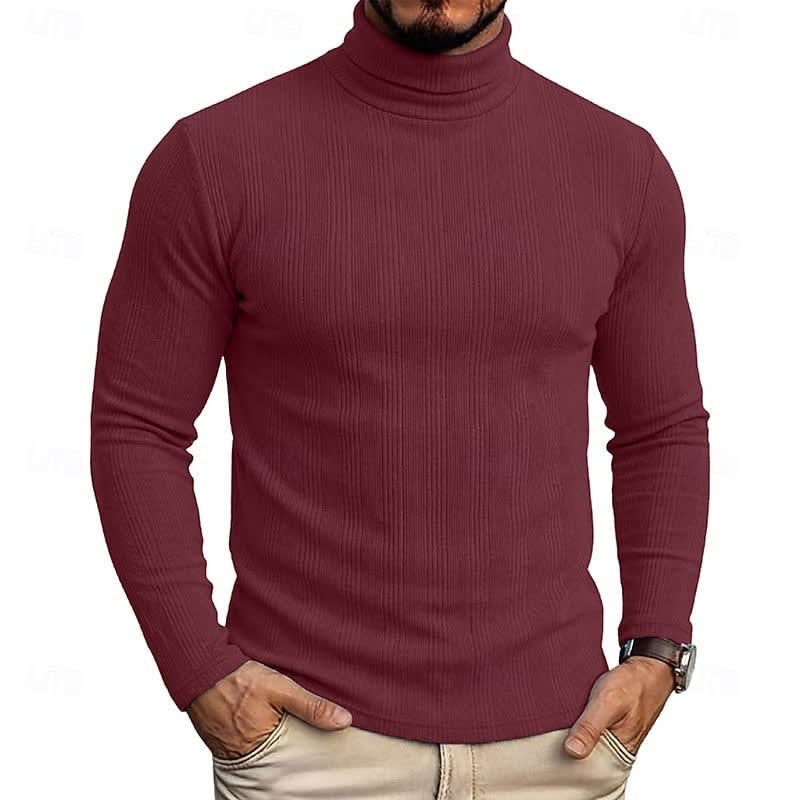 Gaston Vertical Rib Knit Turtleneck