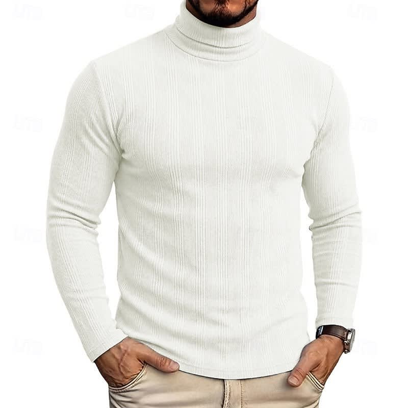 Gaston Vertical Rib Knit Turtleneck