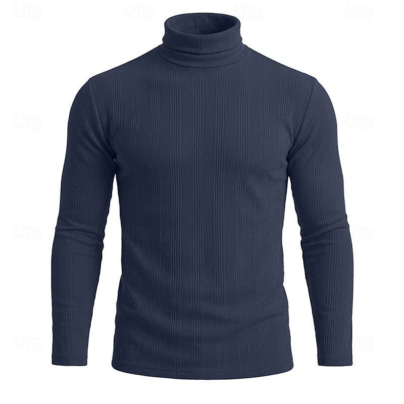 Gaston Vertical Rib Knit Turtleneck