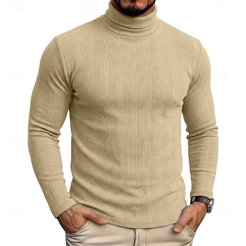 Gaston Vertical Rib Knit Turtleneck