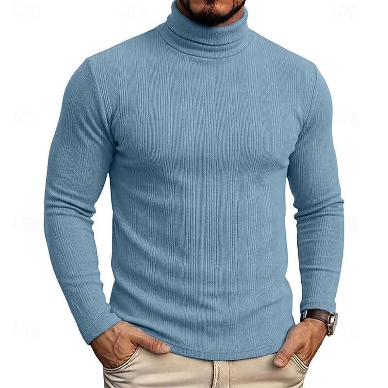 Gaston Vertical Rib Knit Turtleneck