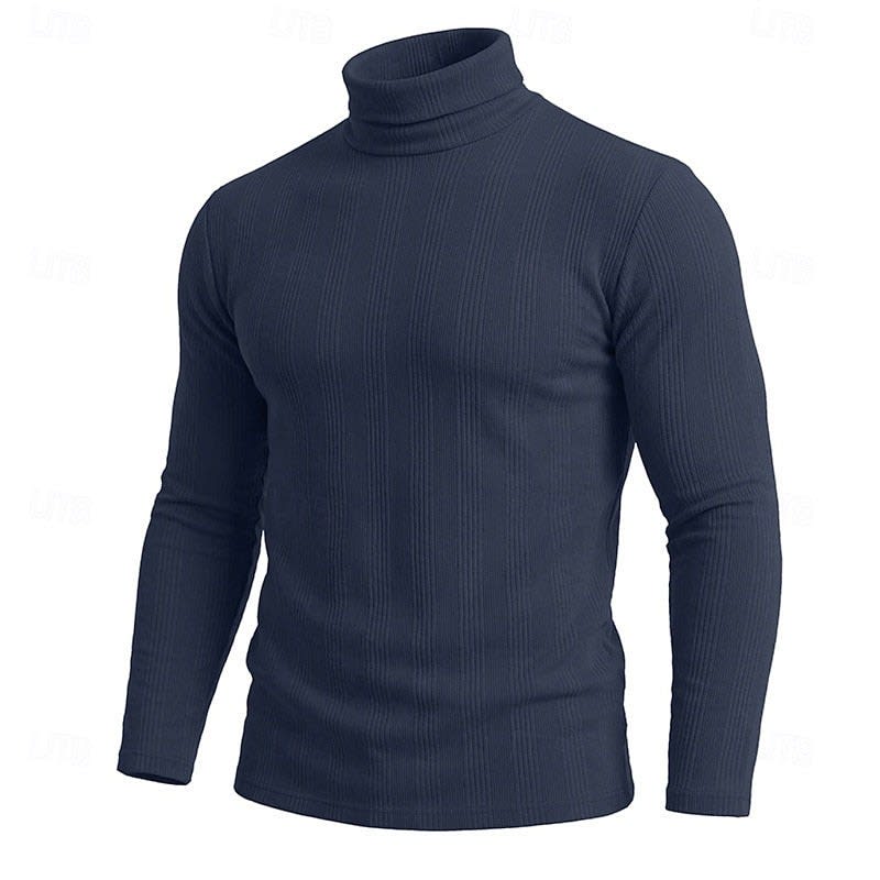 Gaston Vertical Rib Knit Turtleneck