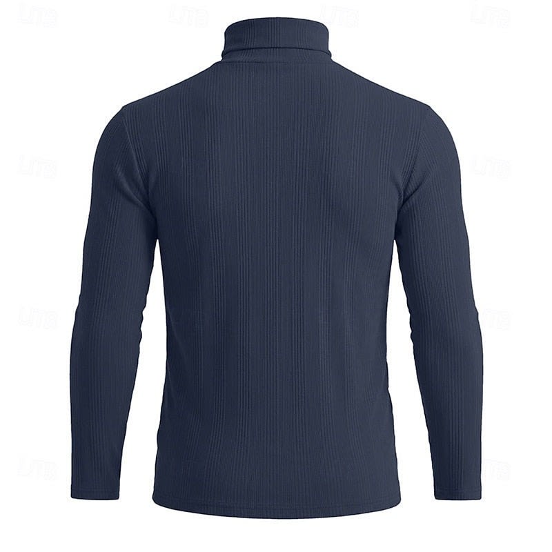 Gaston Vertical Rib Knit Turtleneck