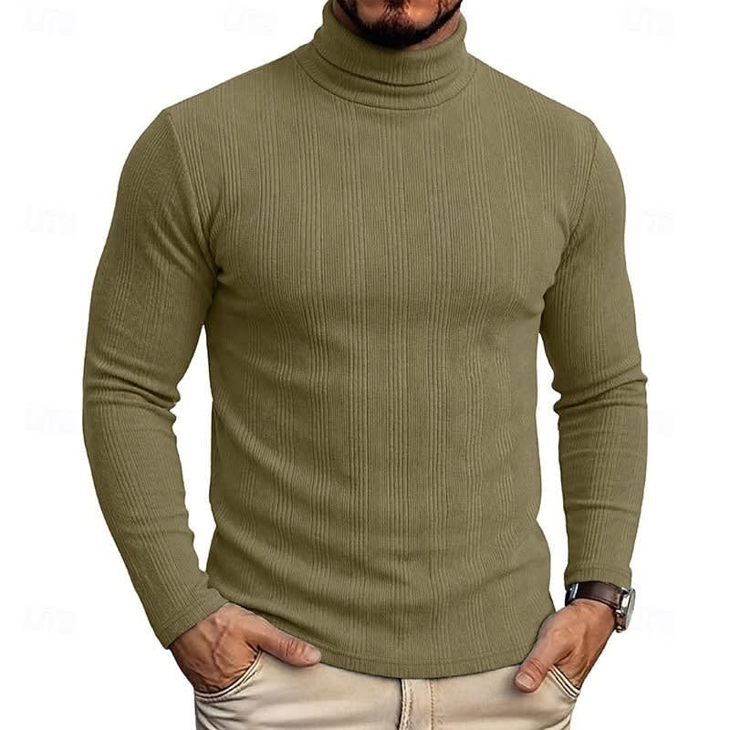 Gaston Vertical Rib Knit Turtleneck