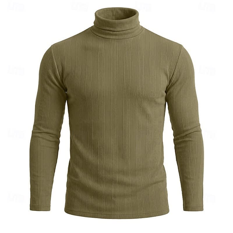 Gaston Vertical Rib Knit Turtleneck