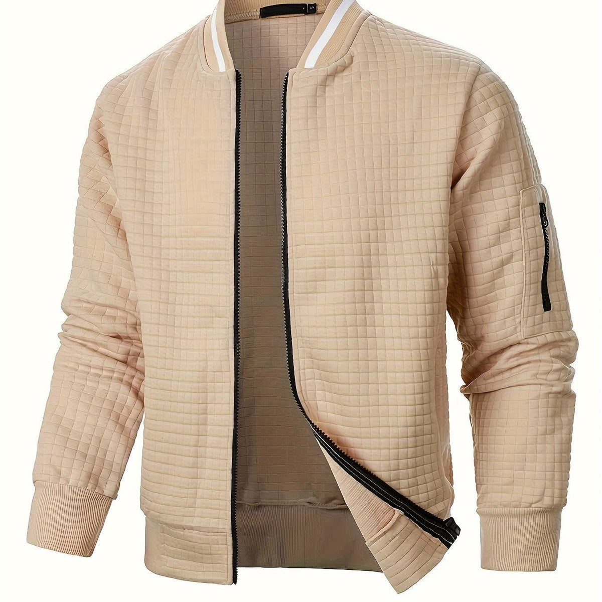 Hagen Quilted Zip Up Bomber Jacket