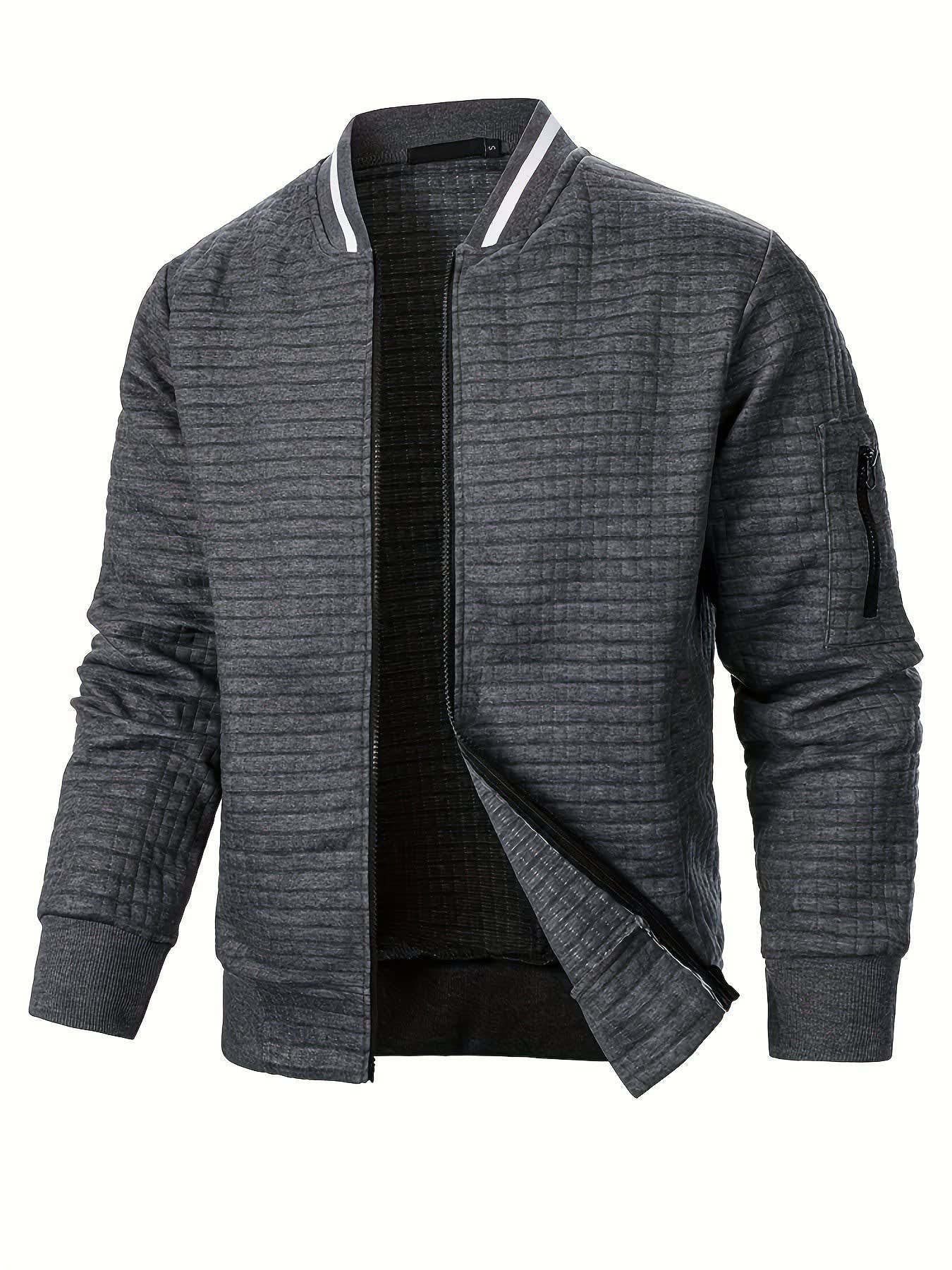 Hagen Quilted Zip Up Bomber Jacket_13