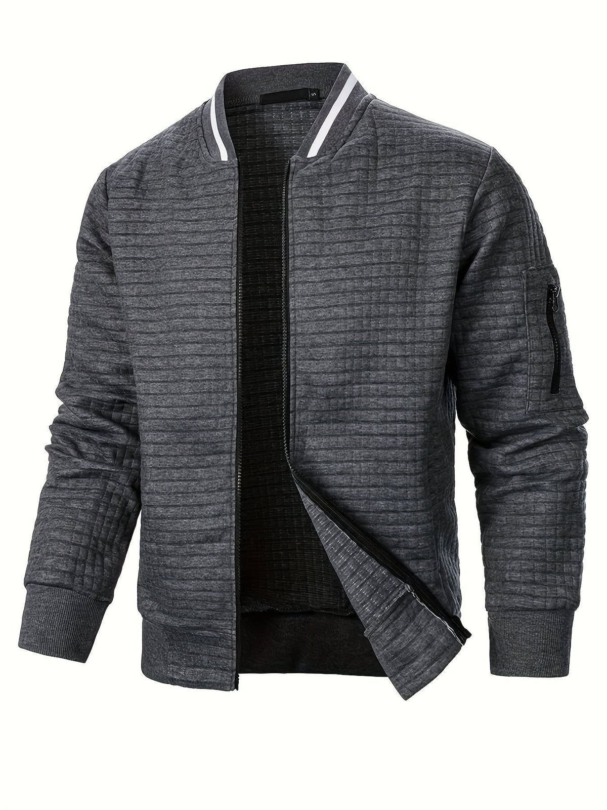 Hagen Quilted Zip Up Bomber Jacket