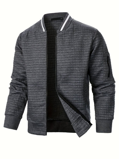 Hagen Quilted Zip Up Bomber Jacket_13