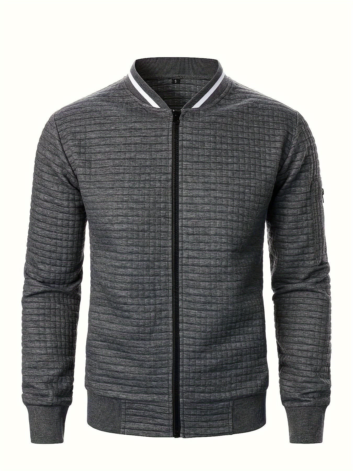 Hagen Quilted Zip Up Bomber Jacket_14